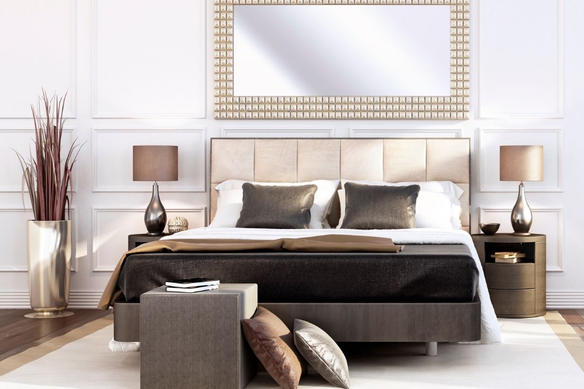 Saiba como organizar os móveis em quarto pequeno e ainda sobrar espaço! (Fonte: Canva Pro)