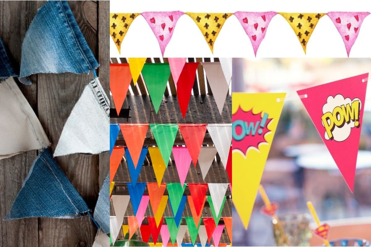 Lindas bandeirinhas de festa junina! Muito coloridas, veja como fazer bandeiras de muitos materiais - Foto: Canva