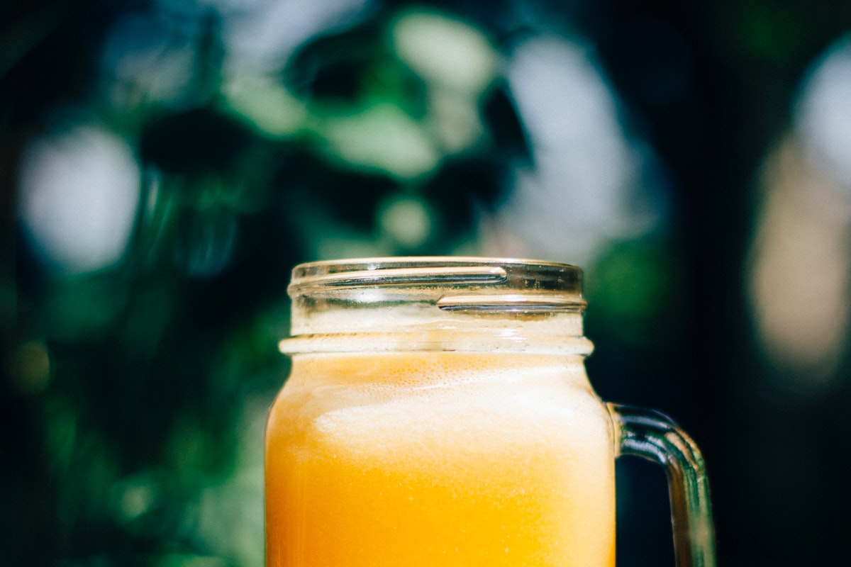 Suco de inhame com laranja