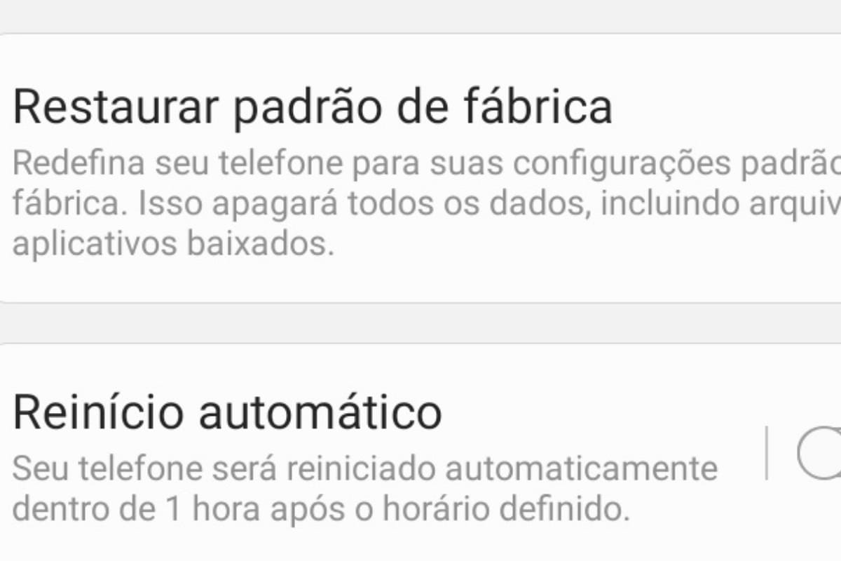 7 passos para restaurar celular o Samsung para padrão de fábrica