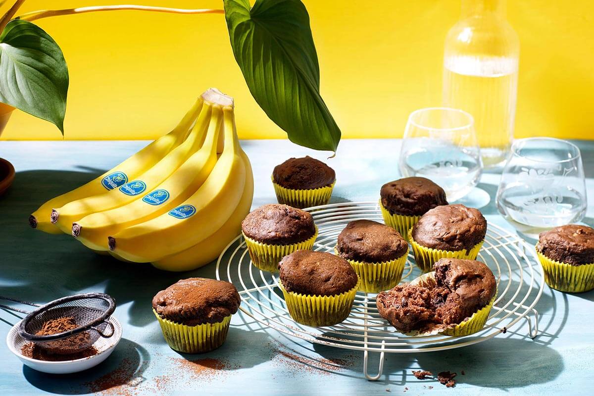 receita de muffin de banana com chocolate