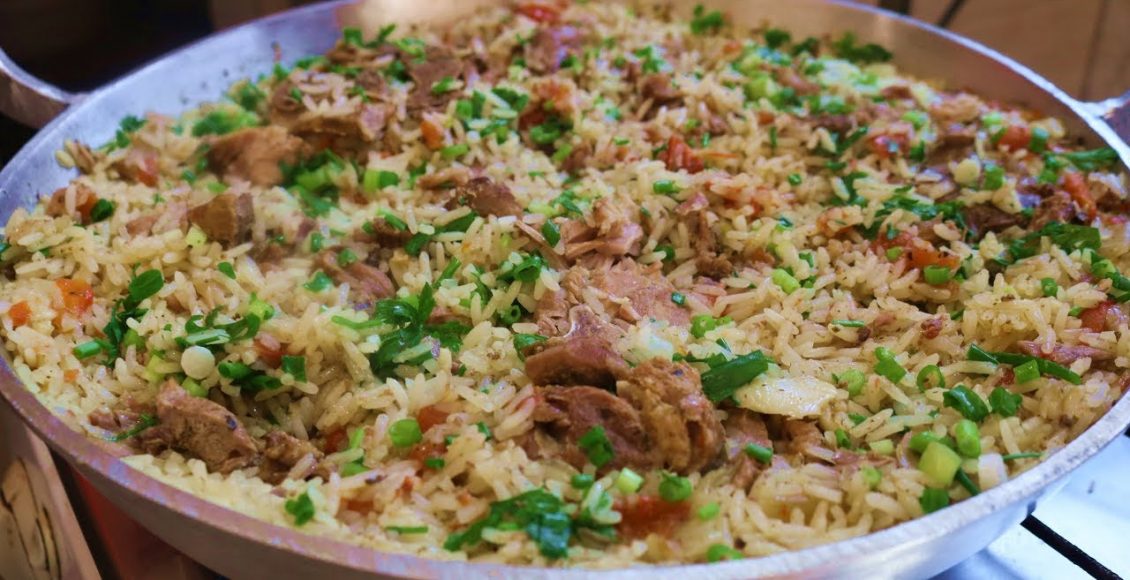 arroz com suã de porco à mineira