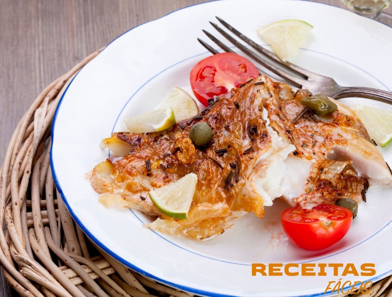 Peixe Assado Recheado Aberto