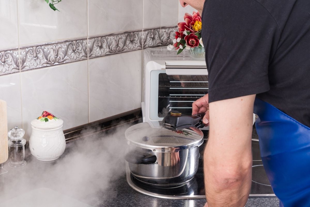 costela de boi assada na panela de pressão para o almoço
