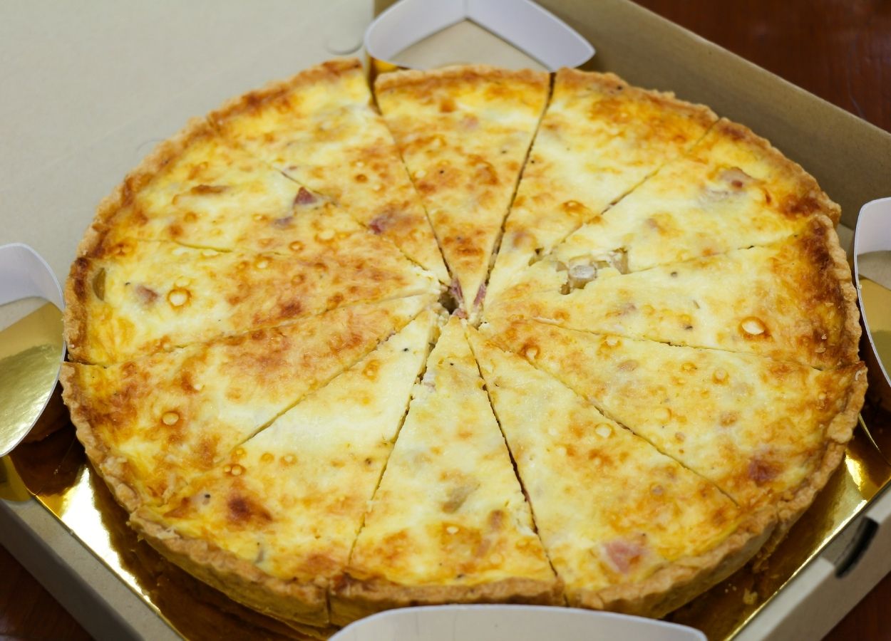 quiche de alho poró com bacon