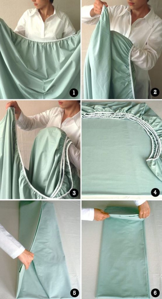dobrar lençol de elástico