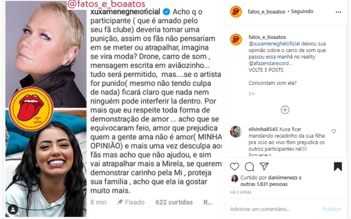 Xuxa Meneghel e MC Mirella - Imagem Reprodução Instagram