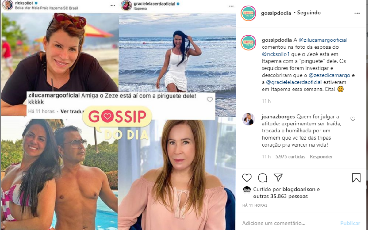 Zilu Camargo, Zeze di Camargo e Graciele Lacerda - Imagem Reprodução Instagram