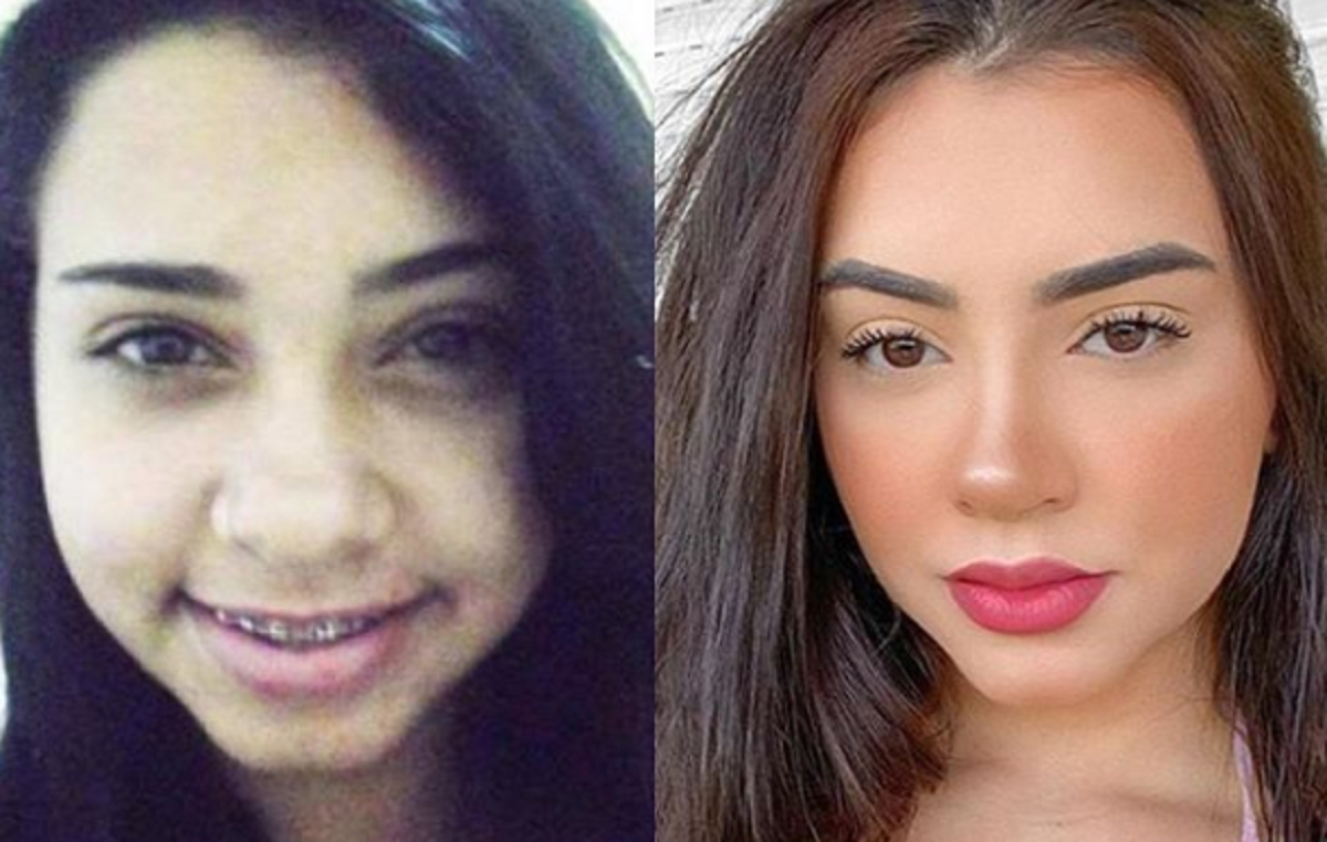 Imagem: antes e depois da fama da funkeira Tainá Costa (Reprodução/Instagram)
