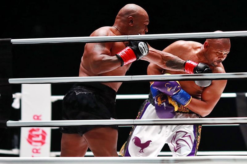 Luta Mike Tyson vs Roy Jones ex campeão se anima e quase põe Jones a nocaute Folha GO