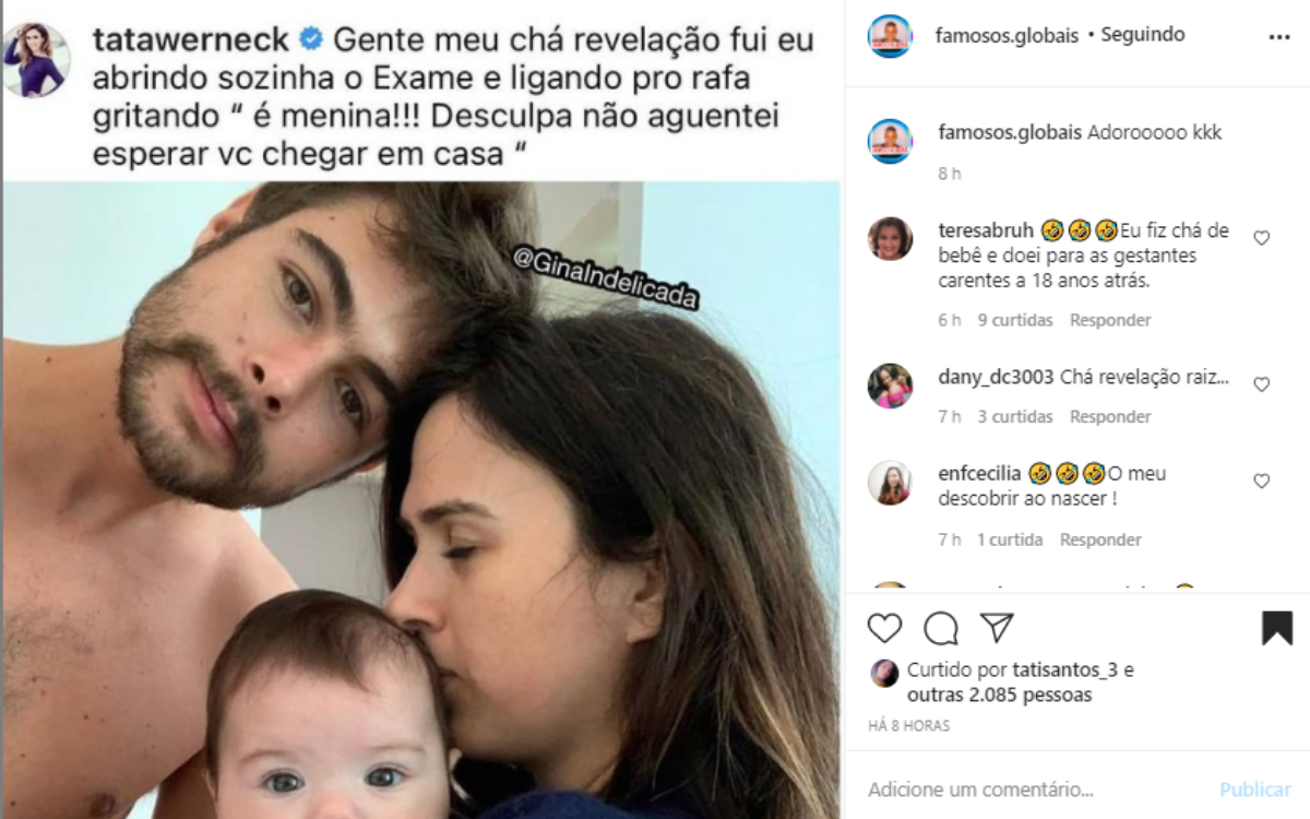 Tatá Werneck, Rafael Vitti e Maria Clara - Imagem Reprodução Instagram