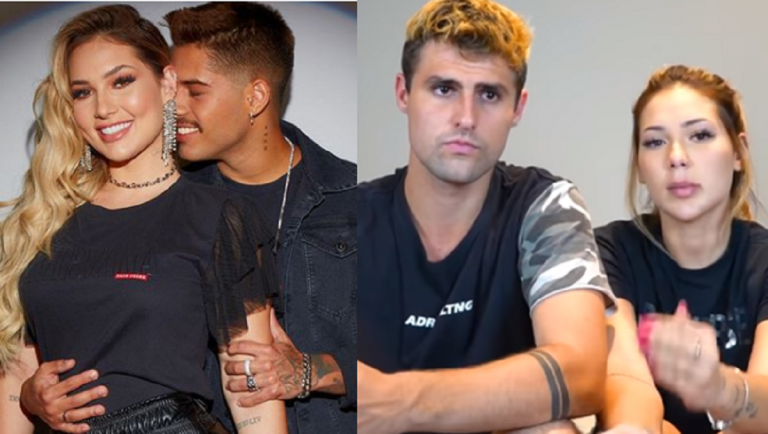 Imagem: Virgínia Fonseca com Zé Felipe, e à direita, com Rezende Evil (Reprodução/Instagram e YouTube)