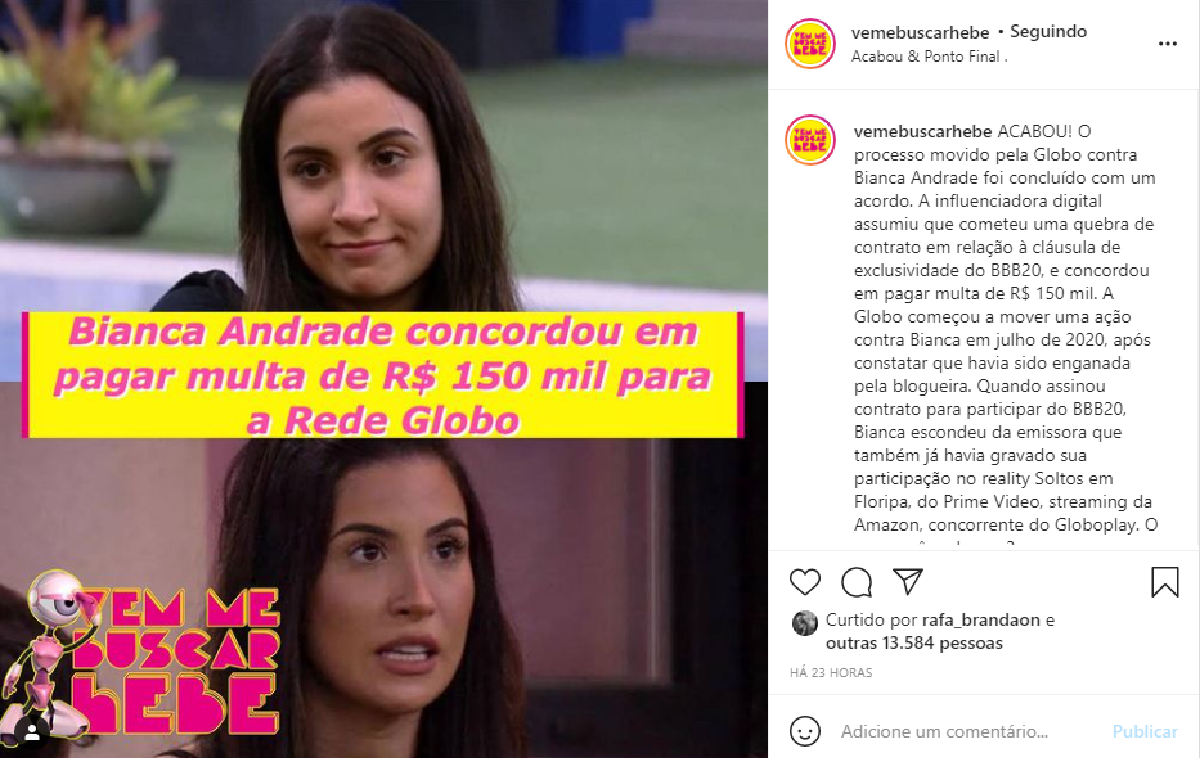 Bianca Andrade - Reprodução do Instagram @vemmebuscarhebe
