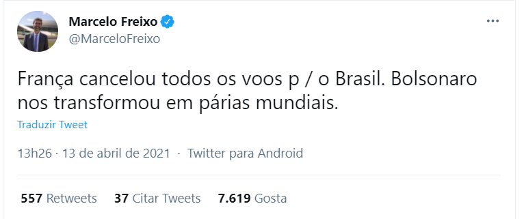Deputado diz que Bolsonaro transformou brasileiros em "párias mundiais"; entenda