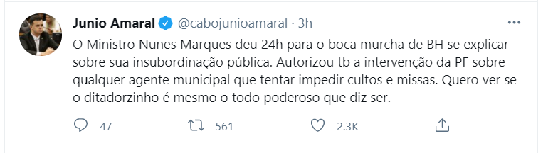 Deputados insultam prefeito de BH por não liberar práticas religiosas