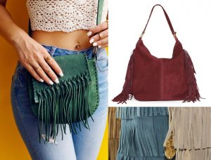 Bolsas com franjas coloridas