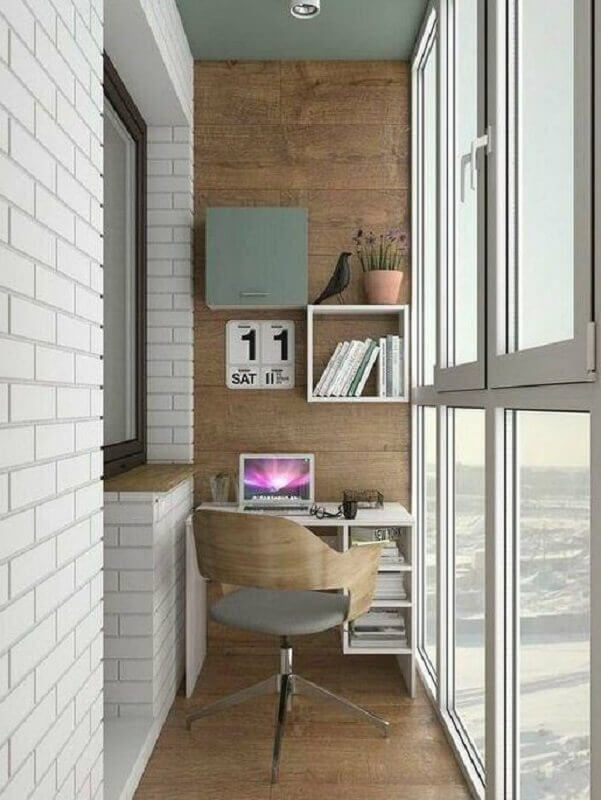 varanda pequena decoração para home office (Imagem Pinterest)