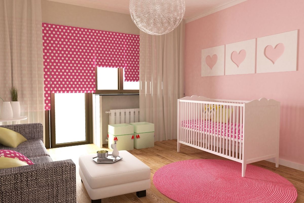 cortina em quarto de menina
