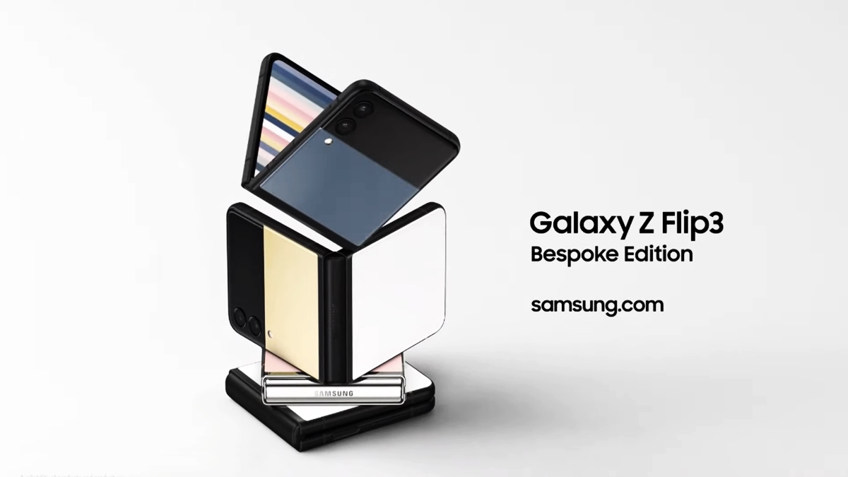 Novo Galaxy Z Flip3 Bespoke Edition. Imagem - Captura Youtube.