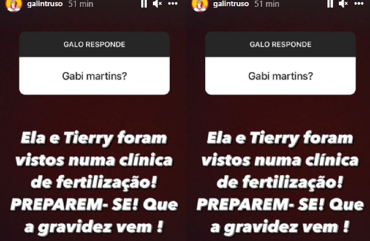 Publicação sobre Gabi Martins e Tierry (Foto: Reprodução Instagram)
