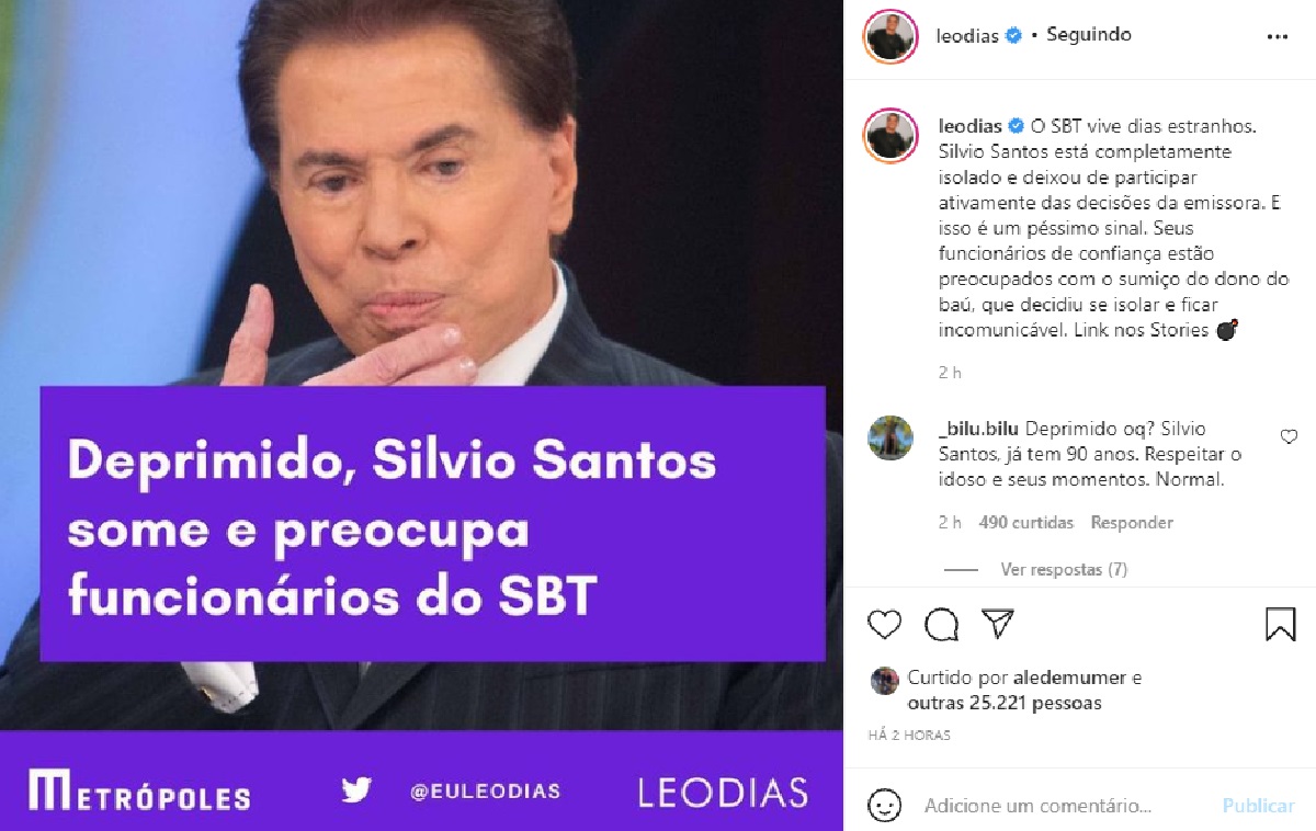 Silvio Santos (Foto: Reprodução Instagram)