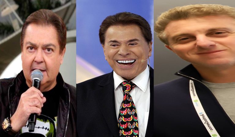 Faustão Luciano Huck e Silvio Santos Foto Reprodução do Twitter
