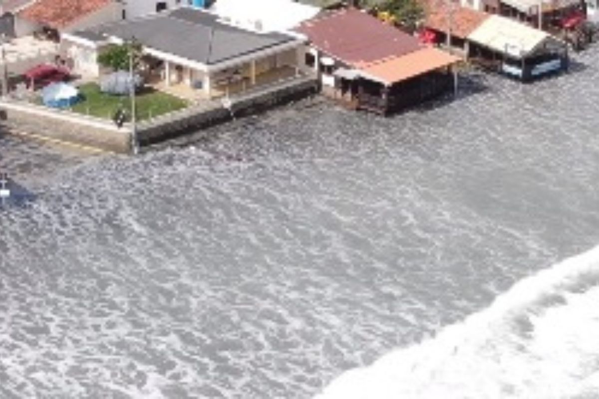 Onda 'avassaladora' viraliza em vídeo neste final de semana; veja o que houve em Santa Catarina. Foto: reprodução