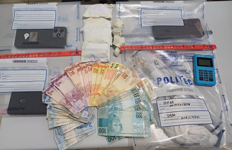 Grávida que vendia droga é presa em flagrante no MT. Foto: Divulgação Governo do MT